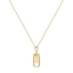 Open Link Charm with Crystal Accent Necklace